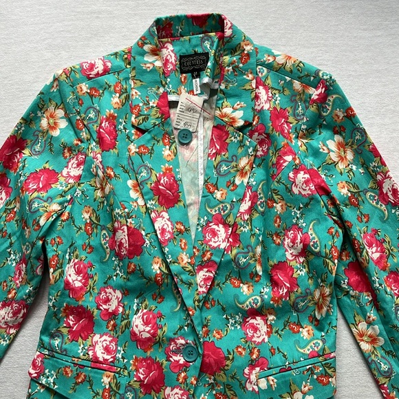 NWT Countess Cottege Core, Coquette, Floral, Vintage, Long Sleeve Blazer size M - Picture 2 of 9